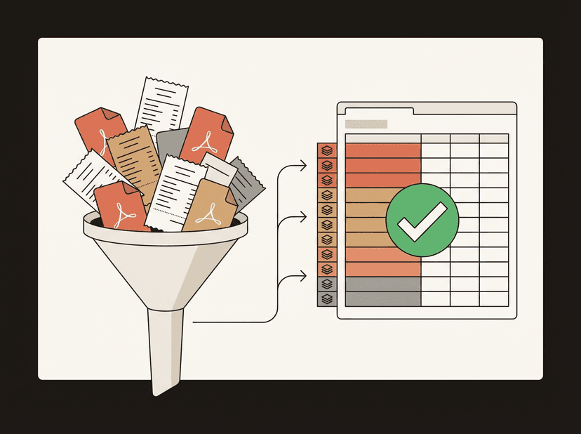 200 Receipts → Reconciled Expense Report in 5 Minutes illustration